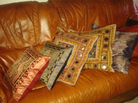 souvenirs from our trip - cushion covers